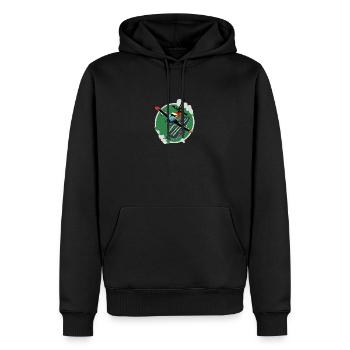 Passe-bas - Sweat à capuche Premium bio Homme - noir - Devant - Nico (187cm)