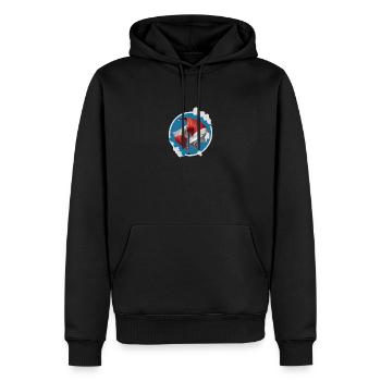 Manche à air - Sweat à capuche Premium bio Homme - noir - Devant - Nico (187cm)