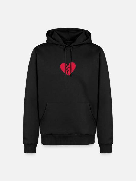 Zerbrochenes Herz - Männer Premium Bio Hoodie - Schwarz