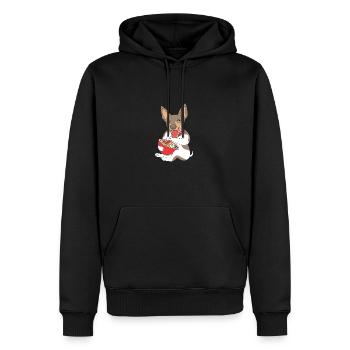Rat Terrier - Männer Premium Bio Hoodie - Schwarz - Vorne - Nico (187cm)