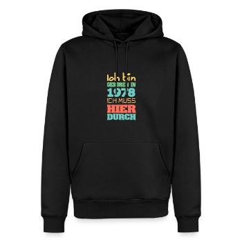 geboren 1978 - Männer Premium Bio Hoodie - Schwarz - Vorne - Nico (187cm)