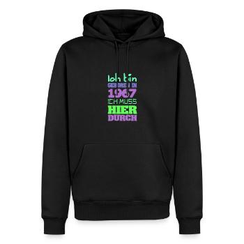 1967 - Männer Premium Bio Hoodie - Schwarz - Vorne - Nico (187cm)