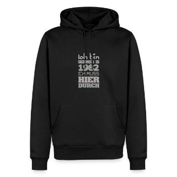 Jahr 1982 - Männer Premium Bio Hoodie - Schwarz - Vorne - Nico (187cm)