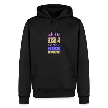 geboren 1954 - Männer Premium Bio Hoodie - Schwarz - Vorne - Nico (187cm)