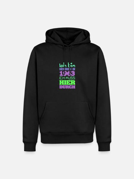 1963 - Männer Premium Bio Hoodie - Schwarz