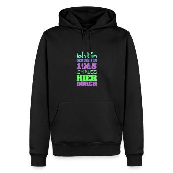 geboren 1965 - Männer Premium Bio Hoodie - Schwarz - Vorne - Nico (187cm)