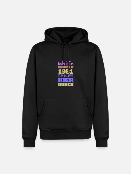 1981 - Männer Premium Bio Hoodie - Schwarz