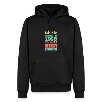en 1998 - Sweat à capuche Premium bio Homme - noir - Devant - Nico (187cm)