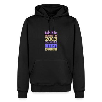 2003 - Männer Premium Bio Hoodie - Schwarz - Vorne - Nico (187cm)