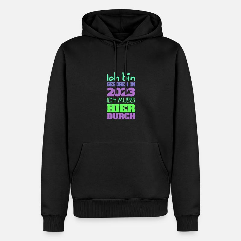 geboren 2023 - Männer Premium Bio Hoodie - Schwarz