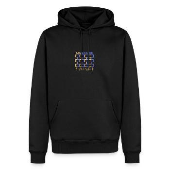 MANDOMBE design associé à croix Ankh - Sweat à capuche Premium bio Homme - noir - Devant - Nico (187cm)