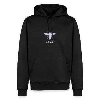 Lila Pastell Bee Merciful Biene Be Merciful - Männer Premium Bio Hoodie - Schwarz - Vorne - Nico (187cm)