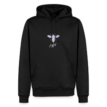 Lila Pastell Bee Joyful Biene Be Joyful - Männer Premium Bio Hoodie - Schwarz - Vorne - Nico (187cm)