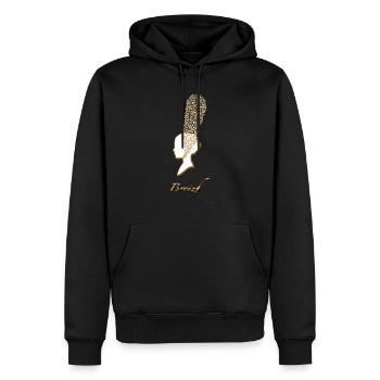 Britian - Männer Premium Bio Hoodie - Schwarz - Vorne - Nico (187cm)