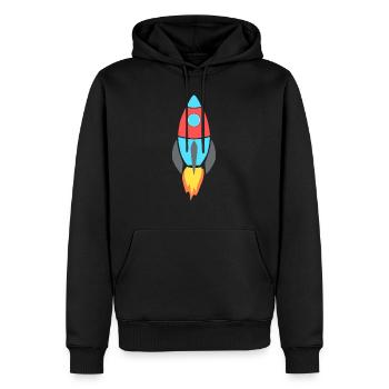 Missile 1 - Sweat à capuche Premium bio Homme - noir - Devant - Nico (187cm)