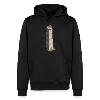 Brandaris - Phare de Terschelling - Sweat à capuche Premium bio Homme - noir - Devant - Nico (187cm)
