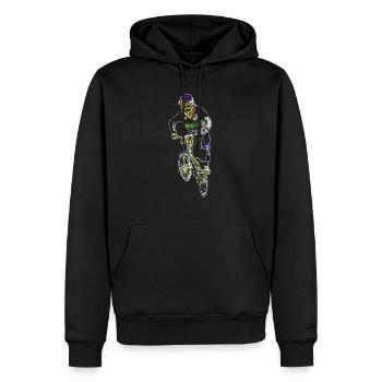 BMX Race Racing Mountainbike Motocross - Männer Premium Bio Hoodie - Schwarz - Vorne - Nico (187cm)