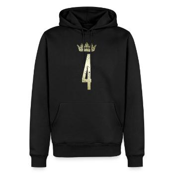 Couronne à 4 chiffres - Sweat à capuche Premium bio Homme - noir - Devant - Nico (187cm)