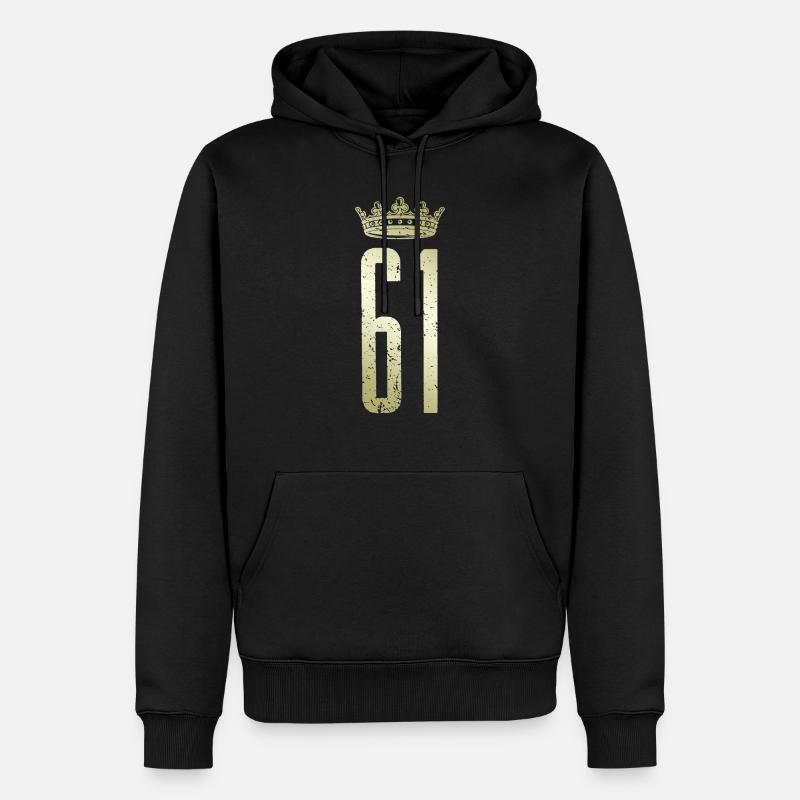 61 numéro couronne - Sweat à capuche Premium bio Homme - noir
