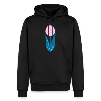 Pink tulip - Men’s Premium Organic Hoodie - black - Front - Nico (187cm)