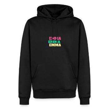 Emma Cadeaux d’anniversaire Emmachen Prénom - Sweat à capuche Premium bio Homme - noir - Devant - Nico (187cm)