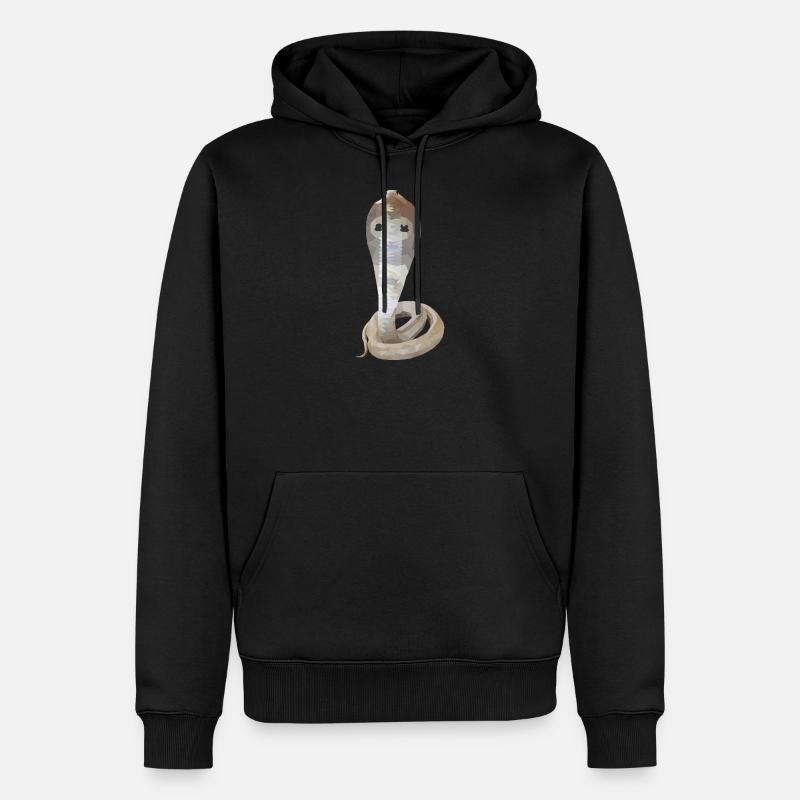 Polyart Kobra - Männer Premium Bio Hoodie - Schwarz