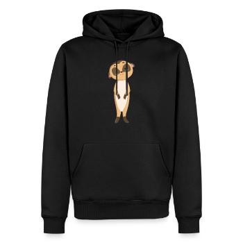 Suricate suricate - Sweat à capuche Premium bio Homme - noir - Devant - Nico (187cm)