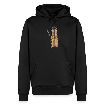 Peinture au pinceau peintre de suricates - Sweat à capuche Premium bio Homme - noir - Devant - Nico (187cm)