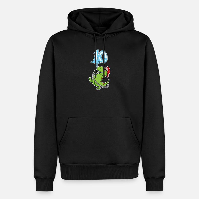 Dinosaure du 10e anniversaire - Sweat à capuche Premium bio Homme - noir