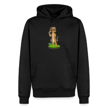 Erdmännchen Ring - Männer Premium Bio Hoodie - Schwarz - Vorne - Nico (187cm)