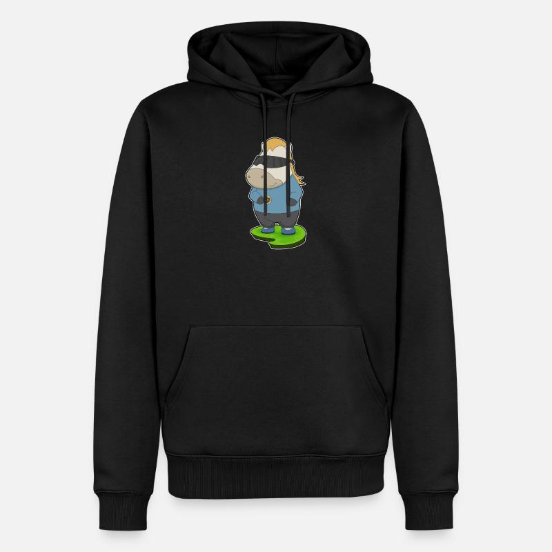Pferd Donut - Männer Premium Bio Hoodie - Schwarz
