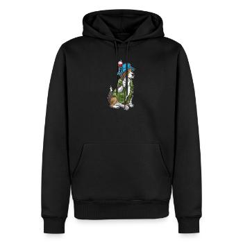 Canne à pêche pour pêche de pêche pour pêcheurs de pêche - Sweat à capuche Premium bio Homme - noir - Devant - Nico (187cm)