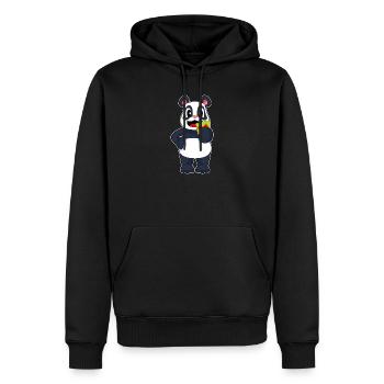 Panda Poker Pokerkarten - Männer Premium Bio Hoodie - Schwarz - Vorne - Nico (187cm)