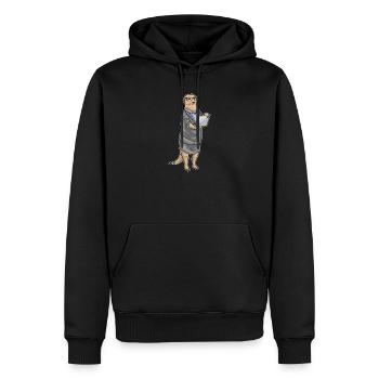 Erdmännchen Sekretärin Laptop Büro - Männer Premium Bio Hoodie - Schwarz - Vorne - Nico (187cm)