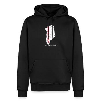 Carte du Groenland : Non disponible à la vente - Sweat à capuche Premium bio Homme - noir - Devant - Nico (187cm)