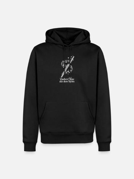 Querflöte mit Noten - Zaubere Töne aus dem Nichts - Männer Premium Bio Hoodie - Schwarz