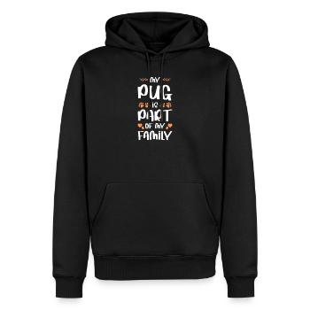 Mon chien fait partie de la famille - Sweat à capuche Premium bio Homme - noir - Devant - Nico (187cm)