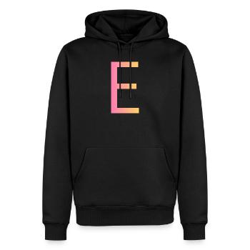 E - Men’s Premium Organic Hoodie - black - Front - Nico (187cm)
