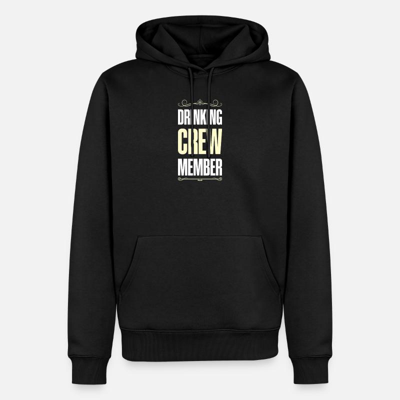 Drinking Crew - Männer Premium Bio Hoodie - Schwarz