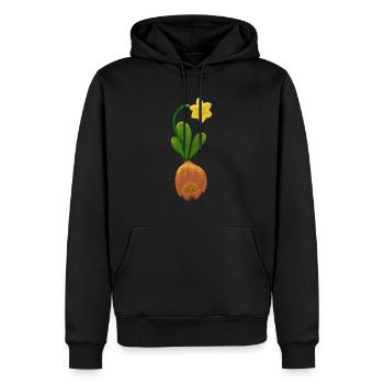 Narzisse - Männer Premium Bio Hoodie - Schwarz - Vorne - Nico (187cm)