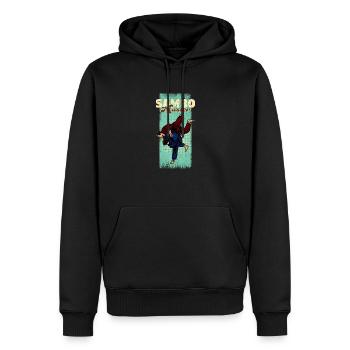 Sambo Autodéfense Lutte Arts martiaux - Sweat à capuche Premium bio Homme - noir - Devant - Nico (187cm)