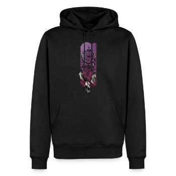 Whispers of Dreams: The Dreamcatcher - Men’s Premium Organic Hoodie - black - Front - Nico (187cm)