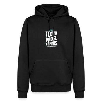 Padel Tennis Paddel Padelball Padeln Padeltennis - Männer Premium Bio Hoodie - Schwarz - Vorne - Nico (187cm)