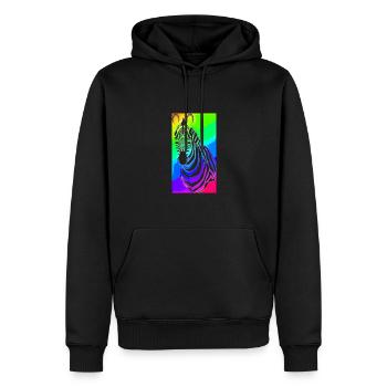 | zèbre | de la faune Zoo | Afrique - Sweat à capuche Premium bio Homme - noir - Devant - Nico (187cm)