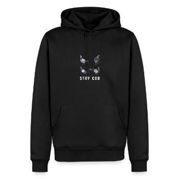 Stay Coo Bird | Funny Cool Pigeon Birding - Männer Premium Bio Hoodie - Schwarz - Vorne - Nico (187cm)