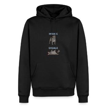 Inspirer, Expirer - Carlin, Yoga, Exercice, Sports canins - Sweat à capuche Premium bio Homme - noir - Devant - Nico (187cm)