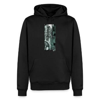 Postapocalyptic town - Men’s Premium Organic Hoodie - black - Front - Nico (187cm)