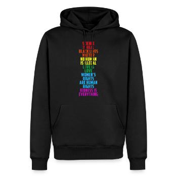 LGBT LGBTQ Gay Pride Feminism Equality - Men’s Premium Organic Hoodie - black - Front - Nico (187cm)