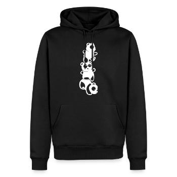 Panda panda animal cute sweet cuddly - Men’s Premium Organic Hoodie - black - Front - Nico (187cm)