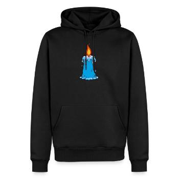 Bougies - Sweat à capuche Premium bio Homme - noir - Devant - Nico (187cm)
